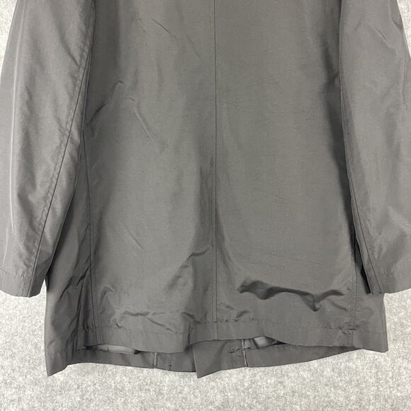 Vintage Banana Republic Factory Trench Coat Mens Large Black Water Resistant - Picture 16 of 16